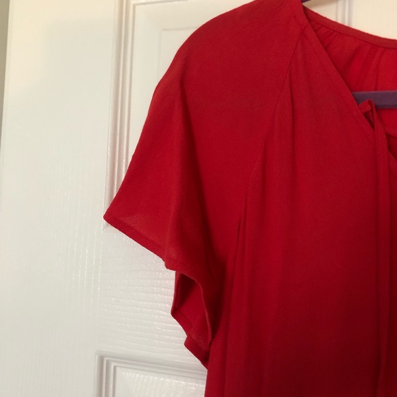 Red Madewell dress - light weight with tie neck detail - size M - Picture 3 of 4